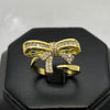 #AOL155 - Anillo Ajustable Moño Piedra Zirconia Oro Laminado 18K