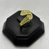 #AOL156 - Anillo Ajustable Doble Corazón Piedra Zirconia Oro Laminado 18K