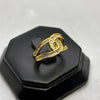 #AOL157 - Anillo Ajustable Con Piedra De Zirconia Oro Laminado 18K