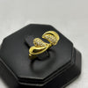 #AOL159 - Anillo Ajustable Doble Corazón Inflado Con Piedra Zirconia Oro Laminado 18K