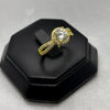 #AOL160 - Anillo Ajustable Solitario Piedra Zirconia Oro Laminado 18K