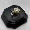#AOL162 - Anillo Ajustable Flor Piedra Zirconnia Oro Laminado 18K
