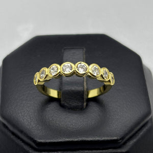 #AOL164 - Anillo Ajustable Piedra Zirconia Oro Laminado 18K