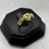 #AOL165 - Anillo Ajustable Corazón Con Alas Piedra Zirconia Oro Laminado 18K