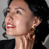 #ARL109 - Arete De Gota/Cuerno De Oro Laminado De 18k