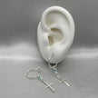 #AR190 - Arete Colgante Cruz Con Piedra Zirconia Plata - CE2.2