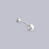 #AR204 - Arete/Piercing De Plata Para Ombligo Forma De Bolita Con Piedra - MI2.2