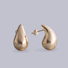 #ARL109 - Arete De Gota/Cuerno De Oro Laminado De 18k