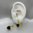 #ARL132 - Arete Corazón Con Zirconia Oro Laminado 18K