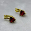 #ARL132 - Arete Corazón Con Zirconia Oro Laminado 18K