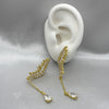#ARL135 - Arete Alas Con Colgante De Gota Piedra Zirconia Oro Laminado 18K