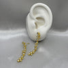 #ARL137 - Arete Colgante Circulares Con Piedra Zirconia Oro Laminado 18K