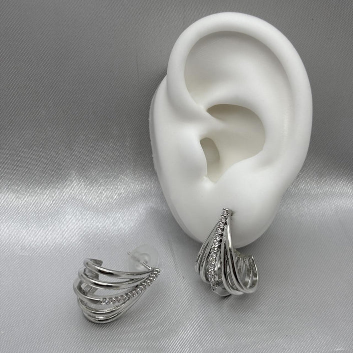 #ARL138 - Arete Con Piedra De Zirconia Oro Laminado 18K