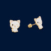 #B10111 - Broquel Gato/Gatito Esmaltado Oro 10K