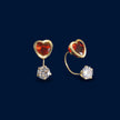 #B10133 - Broquel De Corazón Piedra Zirconia Curvo/Teléfono Oro10K