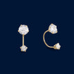 #B10221 - Broquel Con Piedra Zirconia Circular Curvo/Teléfono Oro 10K