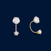 #B10221 - Broquel Con Piedra Zirconia Circular Curvo/Teléfono Oro 10K