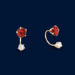 #B10221 - Broquel Con Piedra Zirconia Circular Curvo/Teléfono Oro 10K