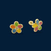 #B10250 - Broquel Flor Esmaltado Oro 10K