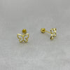 #B10252 - Broquel Silueta Mariposa Oro 10K