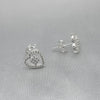 #BR109 - Broquel Corazón Con Piedra Zirconia Plata - LL1.9