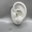 #BR110 - Broquel Doble Corazón Con Piedra Zirconia Plata - LL1.8