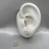 #BR110 - Broquel Doble Corazón Con Piedra Zirconia Plata - LL1.8