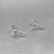 #BR126 - Broquel Cruz Con Piedra Zirconia Plata - LL1.8