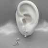 #BR126 - Broquel Cruz Con Piedra Zirconia Plata - LL1.8