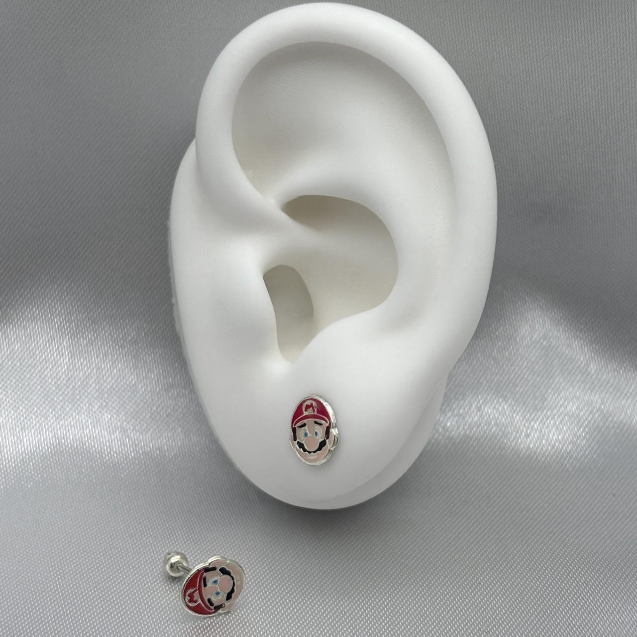 #BR127 - Broquel Mario Bros Esmaltado Plata - BE