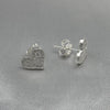 #BR180 - Broquel Corazón Con Piedra Zirconia Plata - LL1.7