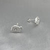 #BR197 - Broquel Tortuga Piedra Zirconia Plata - E19