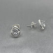 #BR208 - Broquel Gota Piedra Zirconia Plata - LL1.8