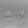 #BR237 - Broquel Moño/Moñito Piedra Zirconia Plata - LL1.7