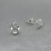 #BR245 - Broquel Flor Piedra Zirconia Plata - LL1.7