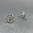 #BR249 - Broquel Circular Flor Central Piedra Zirconia Plata - LL2.3