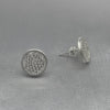 #BR249 - Broquel Circular Flor Central Piedra Zirconia Plata - LL2.3