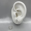 #BR249 - Broquel Circular Flor Central Piedra Zirconia Plata - LL2.3