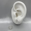 #BR249 - Broquel Circular Flor Central Piedra Zirconia Plata - LL2.3