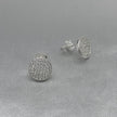 #BR251 - Broquel Circular Con Piedra Zirconia Plata - LL1.9