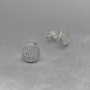 #BR251 - Broquel Circular Con Piedra Zirconia Plata - LL1.9