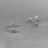 #BR253 - Broquel Avión Piedra Zirconia Plata - LL1.7