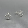 #BR254 - Broquel Huella/Huellita Perro Piedra Zirconia Plata - LL1.7
