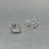 #BR256 - Broquel Corazón Piedra Zirconia Plata - LL1.8