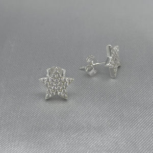 #BR258 - Broquel Estrella Piedra Zirconia Plata - LL1.8