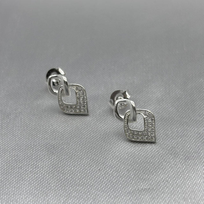 #BR259 - Broquel Con Zirconia Plata - LL1.9