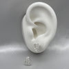 #BR260 - Broquel Corazón Hoja Con Zirconia Plata - LL1.8