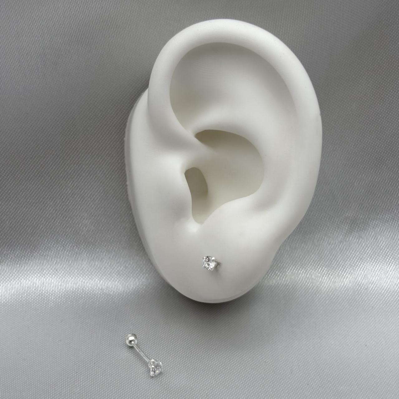 #BR274 - Broquel Con Zirconia Plata - BR