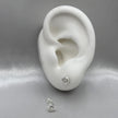 #BR279 - Broquel Corazón Tambor Con Zirconia Plata