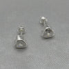 #BR279 - Broquel Corazón Tambor Con Zirconia Plata